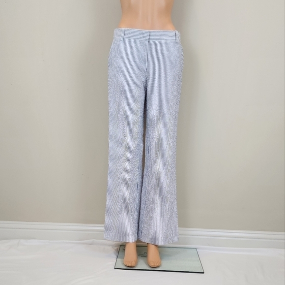 J.Crew  Factory City Fit Stripe flare leg pants Size 4 - Picture 2 of 11